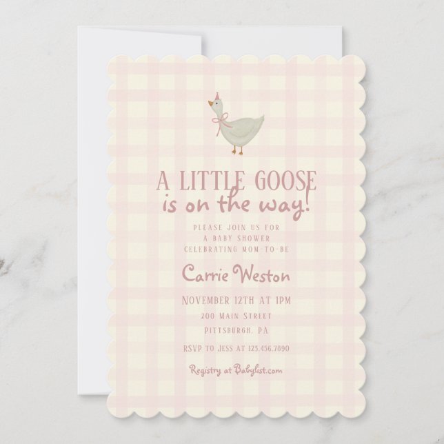 A Little Goose Girl Baby Shower Invitation (Front)
