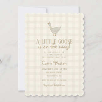 A Little Goose Neutral Baby Shower Invitation