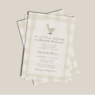 A Little Goose Neutral Baby Shower Invitation