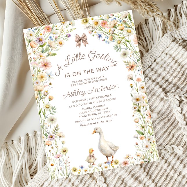 A Little Gosling Boho Baby Shower Invitation (Creator Uploaded)