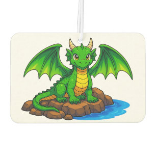 A little green dragon car air freshener