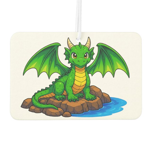 A little green dragon car air freshener (Back)