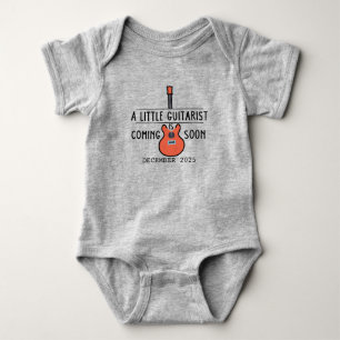 A Little Guitarist is Coming Soon Cute Rocker Baby Bodysuit