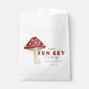 A Little Gun Guy Red Mushroom Boy Baby Shower  Favour Bags