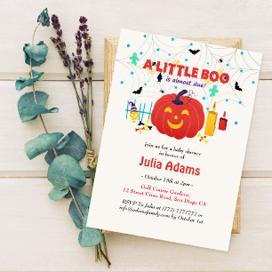 A little Halloween baby boo shower  Invitation