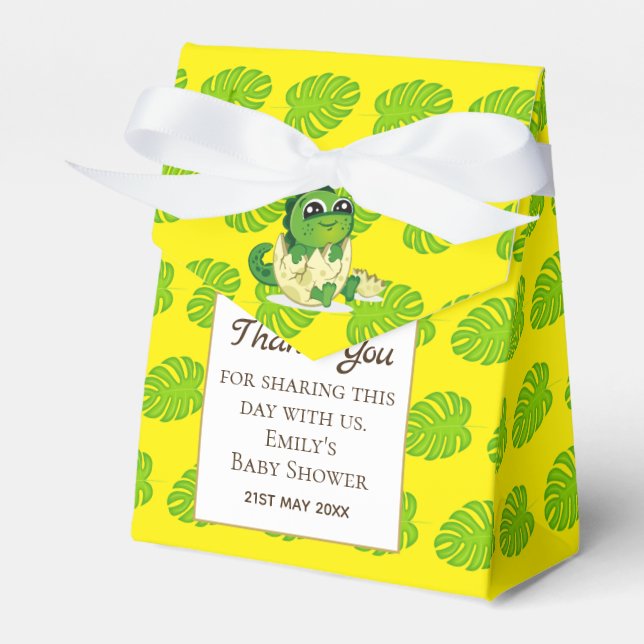A Little Hatchling DINOSAUR Baby Shower Party Favour Box (Front Side)
