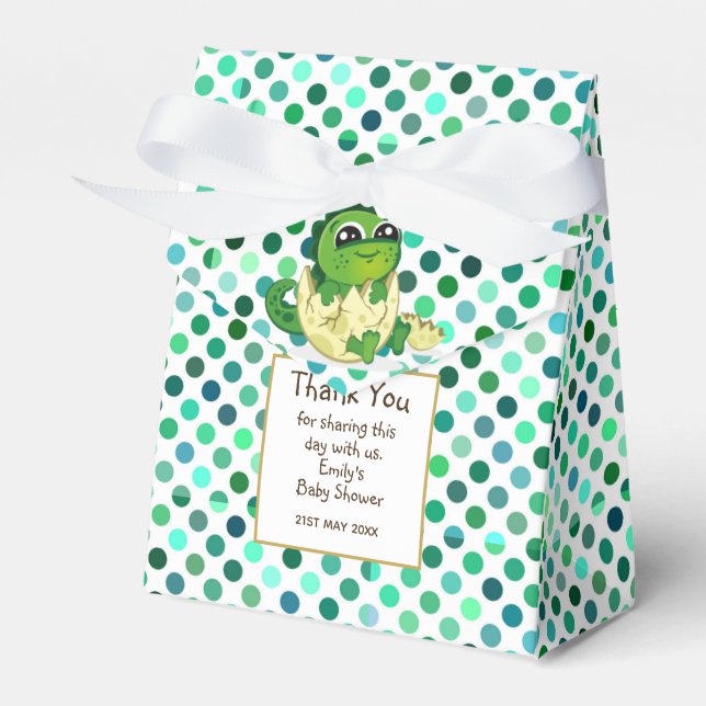 A Little Hatchling DINOSAUR Baby Shower Party Favour Box (Front Side)