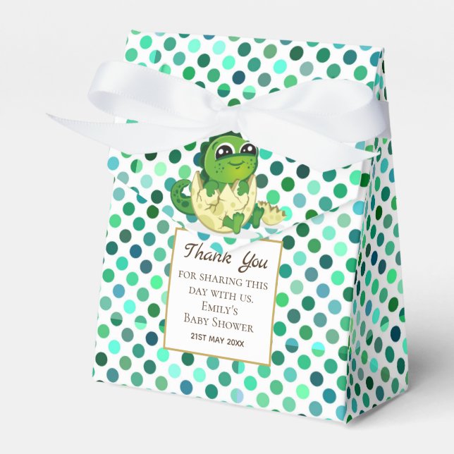 A Little Hatchling DINOSAUR Baby Shower Party Favour Box (Front Side)