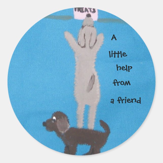 A little help from a friend classic round sticker (Front)