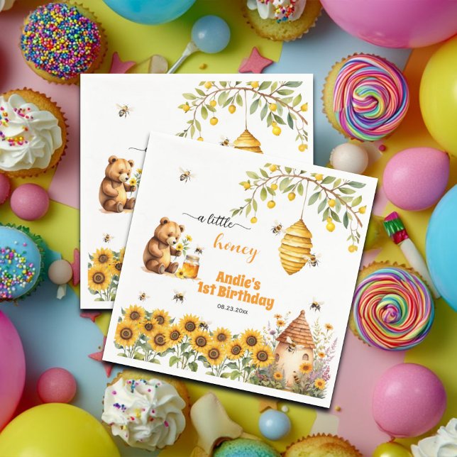 A Little Honey Any Year Birthday Napkin (Creator Uploaded)