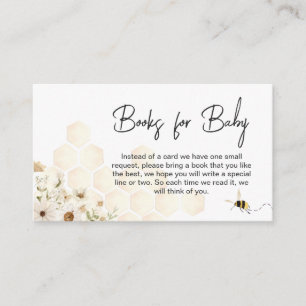 A Little Honey Bee Baby Shower Books for Baby Enclosure Card
