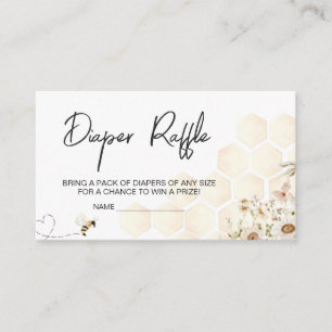 A Little Honey Bee Baby Shower Diaper Raffle Enclosure Card
