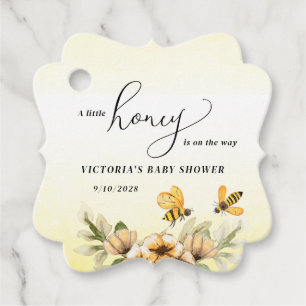  A little honey bee Baby Shower Fancy Square Favour Tags