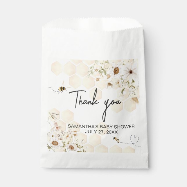 A Little Honey Bee Baby Shower Favour Bags (Front)