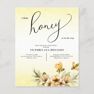 A little honey bee Baby Shower Invitation