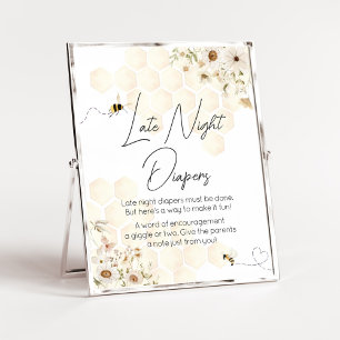 A Little Honey Bee Baby Shower Late Night Diapers Poster