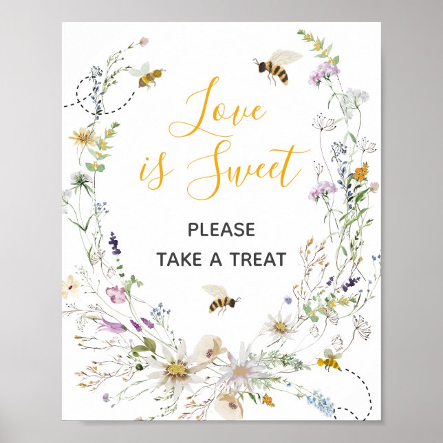 A Little Honey Bee Baby Shower Love is Sweet Poster (Front)