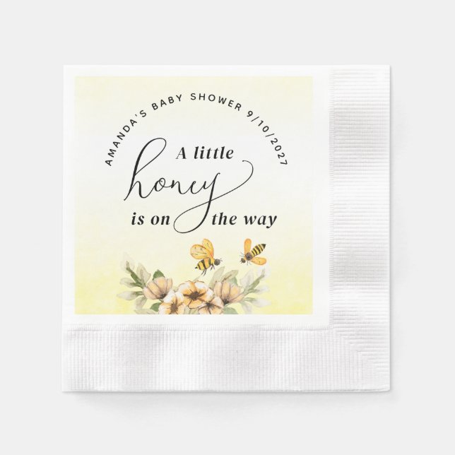  A little honey bee Baby Shower Napkin (Front)