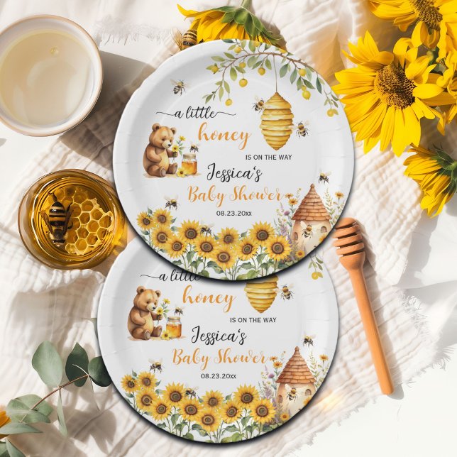 A Little Honey Bee Baby Shower Paper Plate (Creator Uploaded)