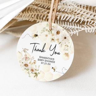 A Little Honey Bee Baby Shower Round Favour Tags