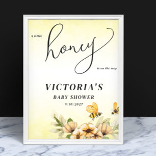 A little honey bee Baby Shower Welcome Poster