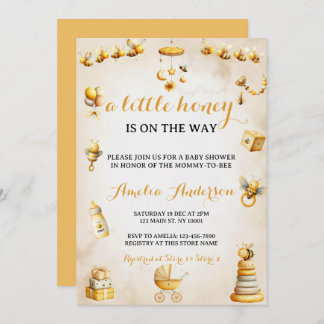 A Little Honey Bee Gender Neutral Baby Shower Invitation