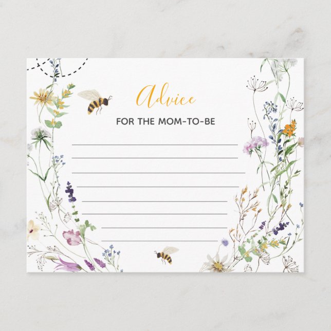 A Little Honey Bee Wildflower Advice For Mum Enclosure Card (Front)