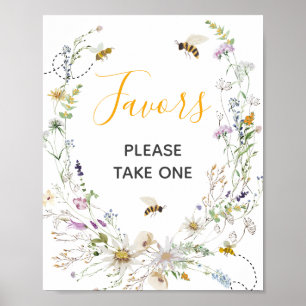 A Little Honey Bee Wildflower Baby Shower Favors Poster