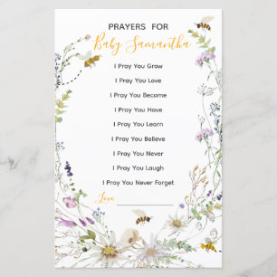 A Little Honey Bee Wildflower Prayers For Baby