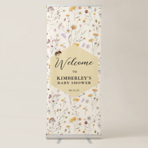 A little Honey Gender Neutral Baby Shower Welcome Retractable Banner