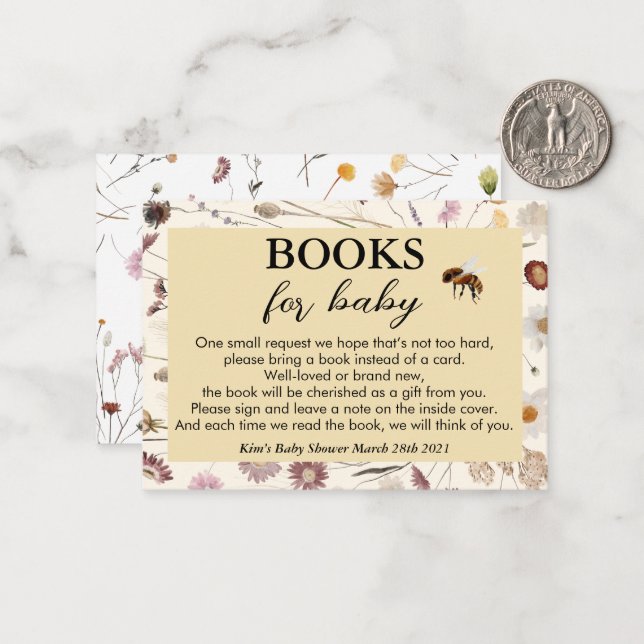 A little Honey Gender Neutral Books for Baby  Card (Front/Back In Situ)