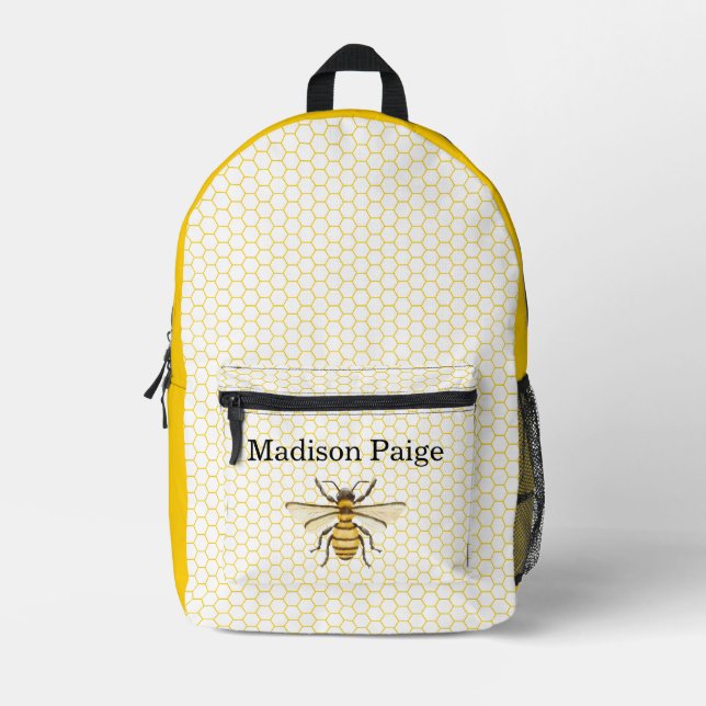 A little Honey Is On The Way Baby Printed Backpack (Front)