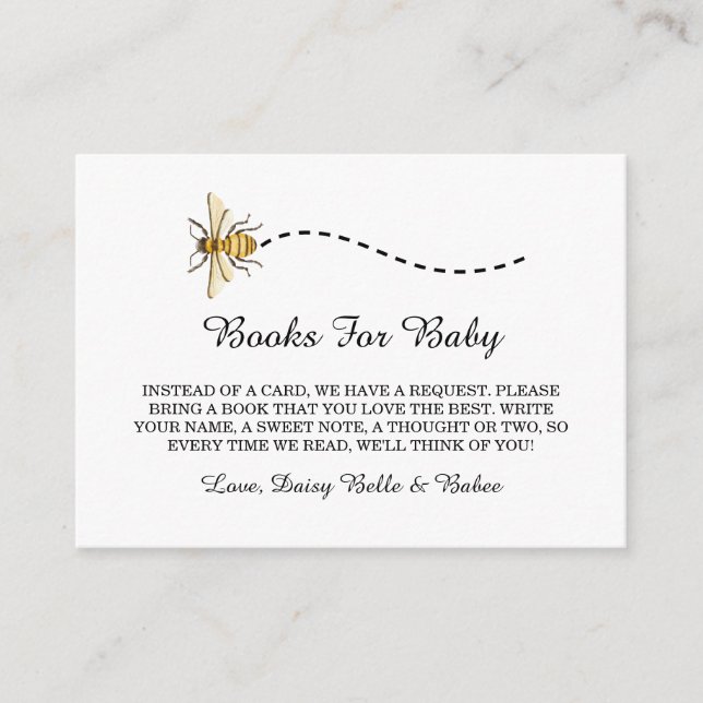 A little Honey Is On The Way Baby Shower Enclosure Card (Front)