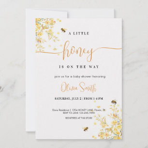 A Little Honey Is On The Way Baby Shower Invitation