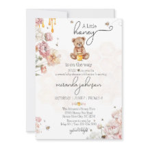 A Little Honey is on the Way Baby Shower Invites