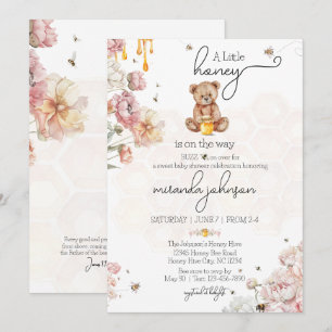 A Little Honey is on the Way Baby Shower Invites