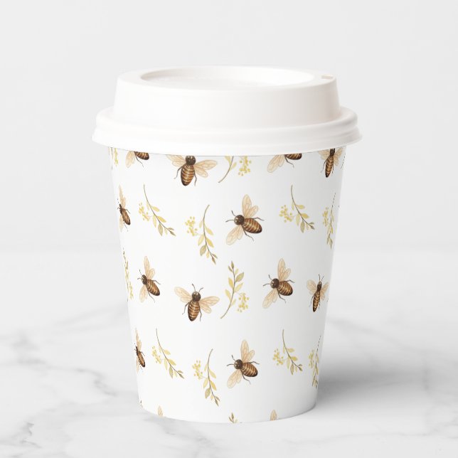 A Little Honey is on the Way Baby Shower Paper Cups (Front)