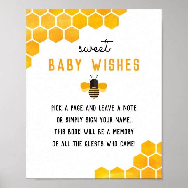 A Little Honey Is On The Way Baby Wishes Sign (Front)