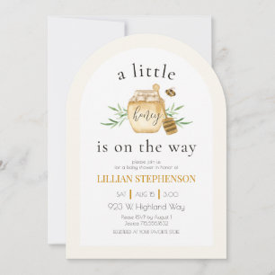 A Little Honey Is On The Way Bee Baby Shower Invitation