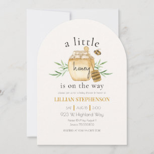 A Little Honey Is On The Way Bee Baby Shower Invitation