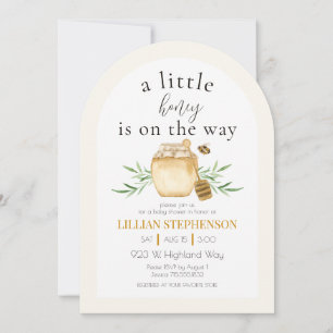 A Little Honey Is On The Way Bee Baby Shower Invitation