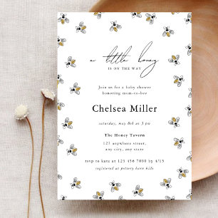 A Little Honey Is on the Way   Bee Baby Shower Invitation