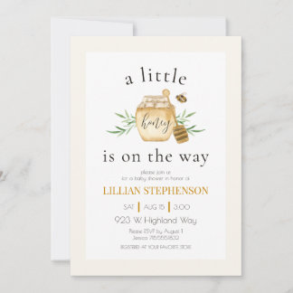 A Little Honey Is On The Way Bee Baby Shower  Invitation
