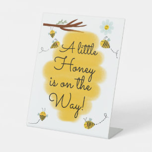 A Little Honey Is On The Way Bee Baby Shower Pos Pedestal Sign