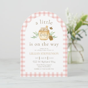 A Little Honey Is On The Way Bee Pink Baby Shower  Invitation