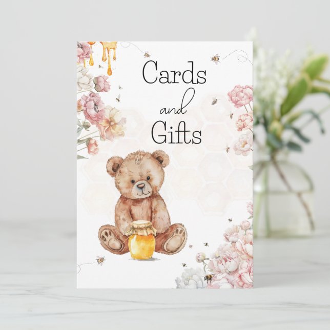 A Little Honey is on the Way Cards and Gifts Sign (Standing Front)