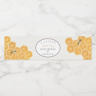 a little honey is on the way honey bee baby shower water bottle label