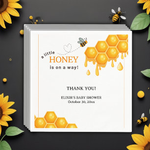 A Little Honey Is On the Way Honeycomb Baby Shower Napkin