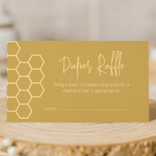 A Little Honey Minimal Baby Shower Diaper Raffle Enclosure Card