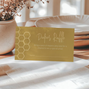 A Little Honey Minimal Baby Shower Diaper Raffle Enclosure Card